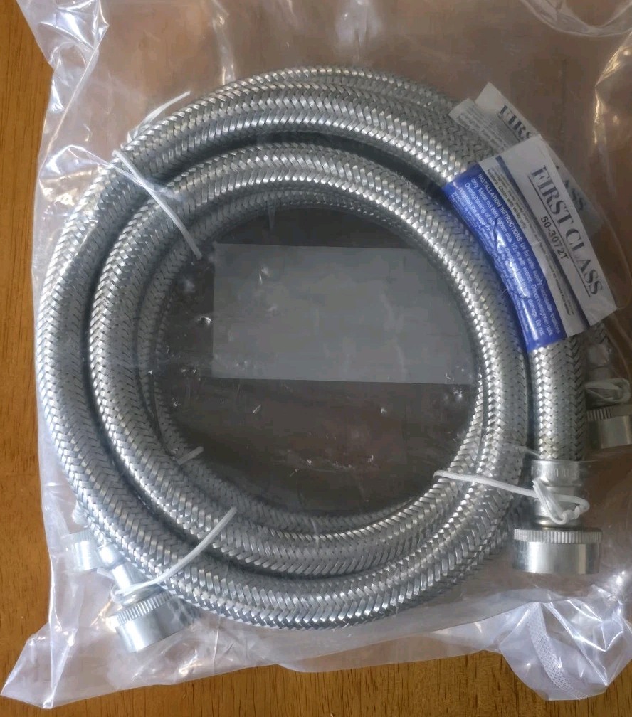 First Class 6 FT Stainless Steel Washing Machine Hose 1 Pair 3/4 FHT 50-3072T gallery