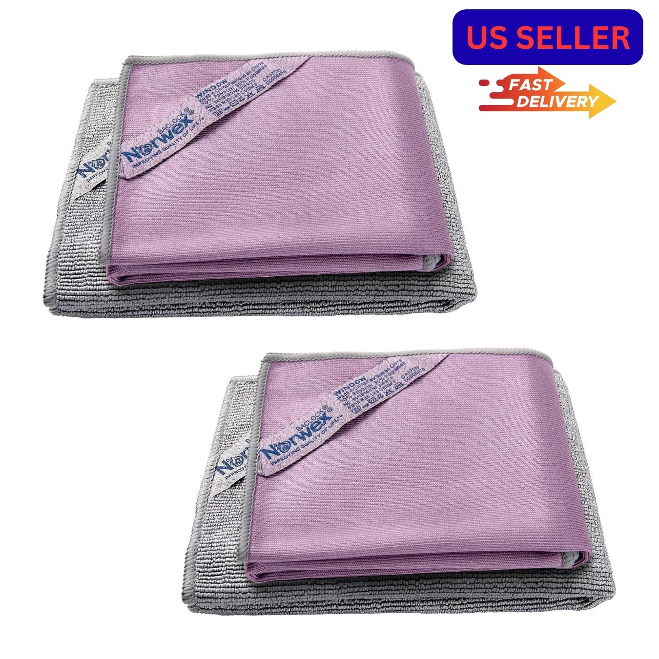 2 PACK (4pc) Norwex Basic Package, EnviroCloth + Window Cloth. FAST SHIPPING gallery