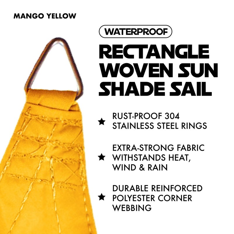 Rectangle or Triangle Waterproof Sun Shade Sail UV Block Canopy Shade in Yellow gallery