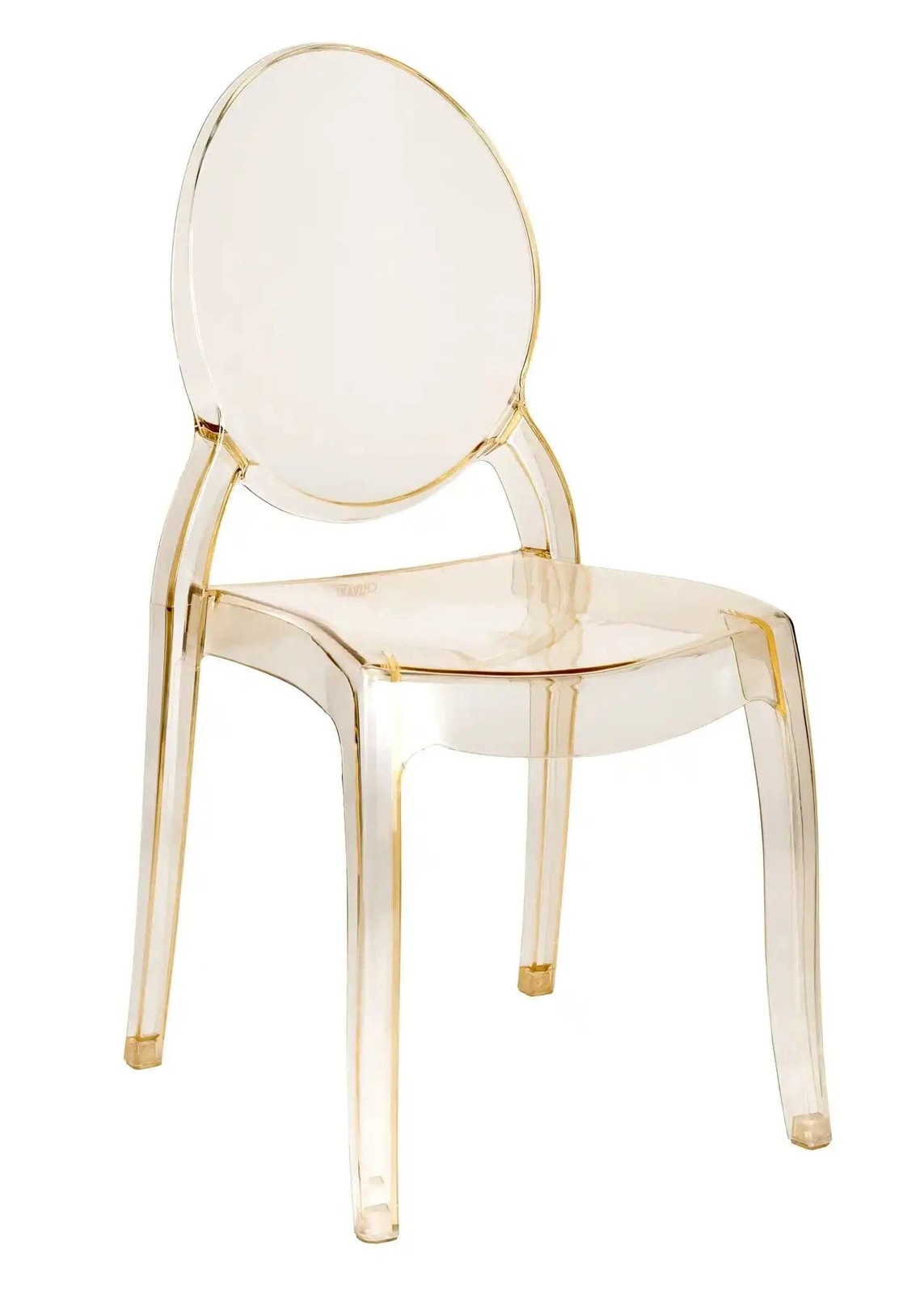 Gold Clear Resin Oval Back Ghost Chair by Chivari gallery