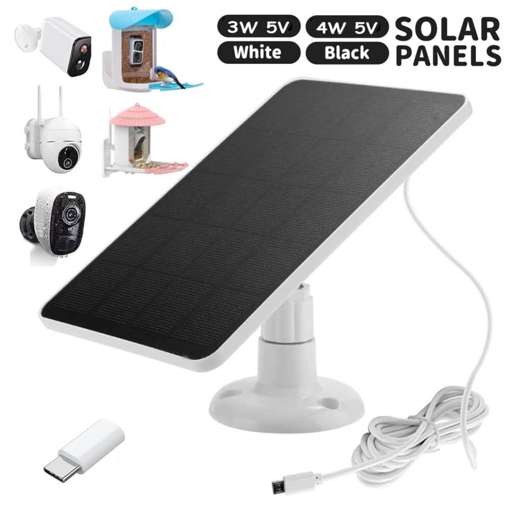 Solar Panel for Security Camera Micro USB & USB-C Port Solar Panel Adjustable gallery