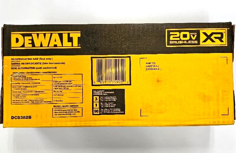 Dewalt In Box 20V DCS382B Reciprocating Saw Brushless XR Cordless 20 Volt Max gallery