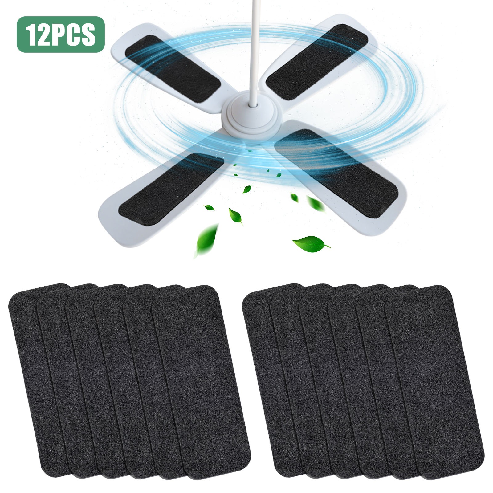 12PCS Ceiling Fan Filters Activated Carbon Fiber Dust Odor Hair Catch Pads Homes gallery