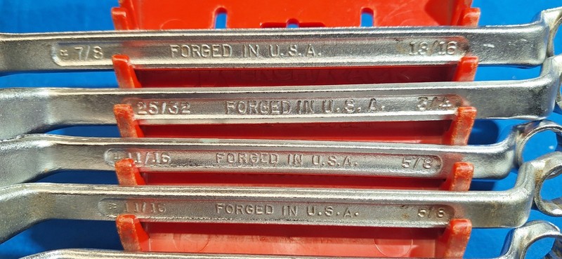 Dunlap 7 Piece SAE deep offset box wrench set 7/8" - 3/8 USA MADE gallery