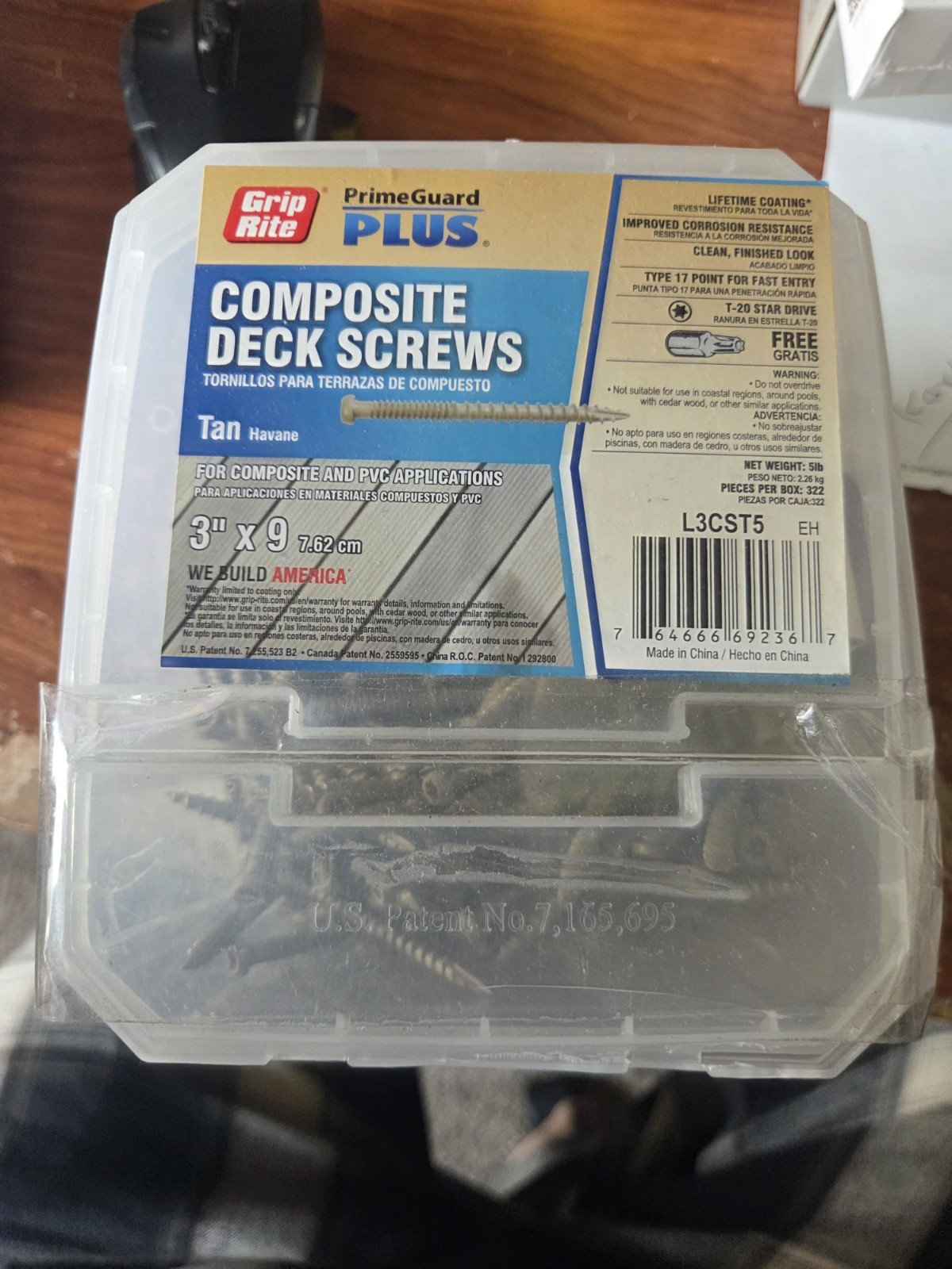 Grip Rite Plua Compoaite Deck SCREW 3"X 9. 5LB gallery