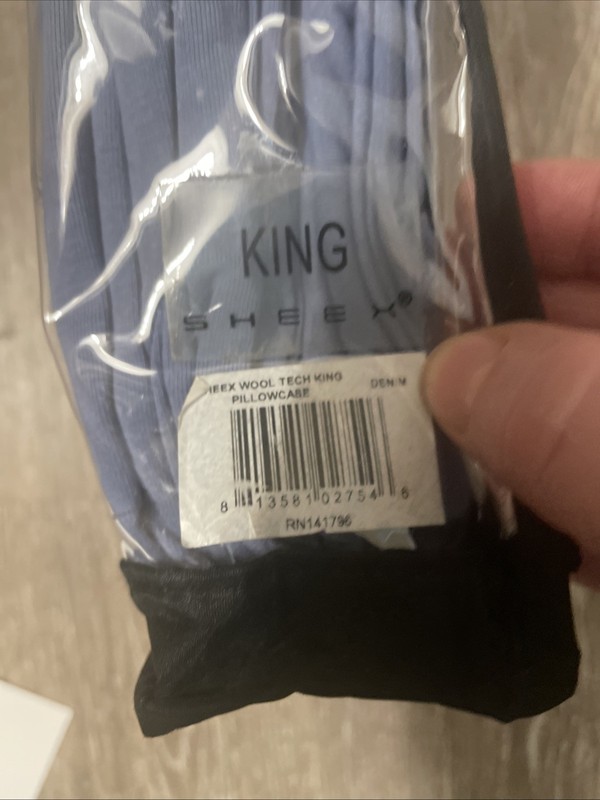 SHEEX Wool Tech King Pillowcases Authentic Performance Fabric Denim Blue Color gallery