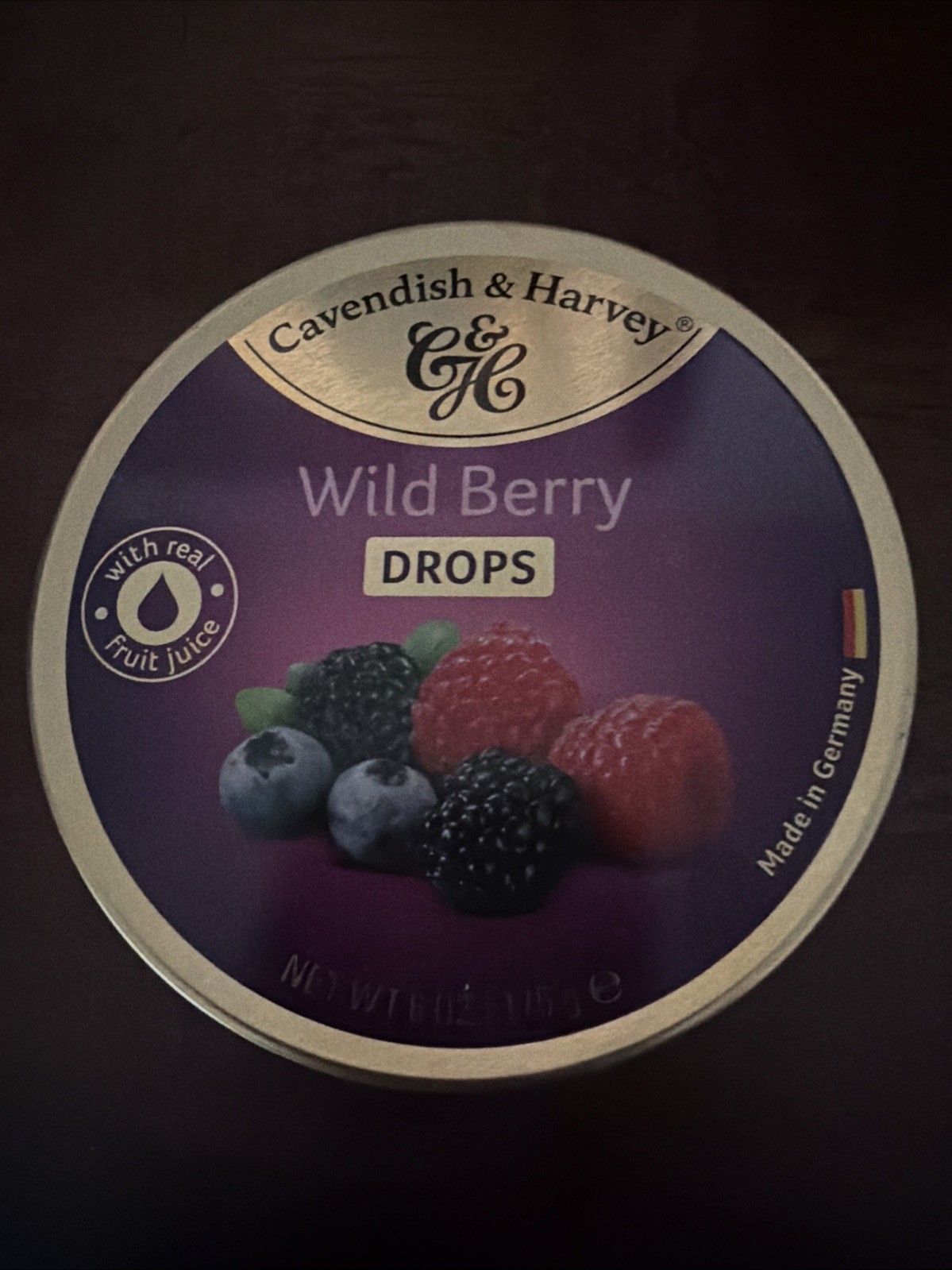 Cavendish & Harvey 6 oz WILD BERRY Drops Hard Candy in Metal Tin 2029 gallery