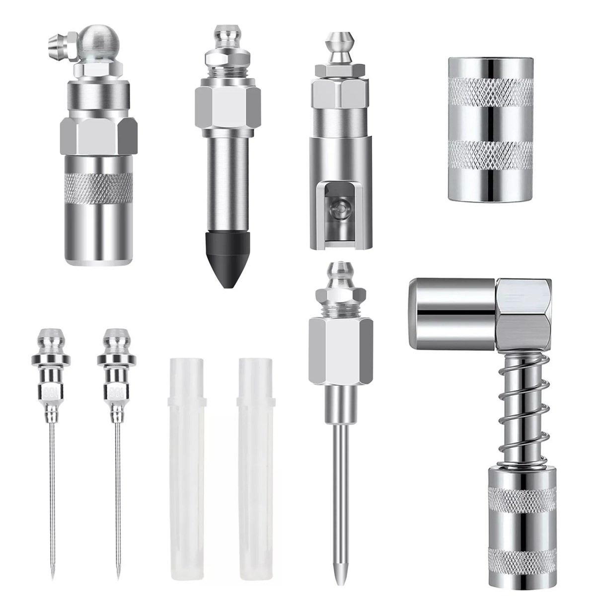 8PCS Set Grease Gun Injector Needle Dispenser Nozzle 90 Degree Coupler Adapter gallery