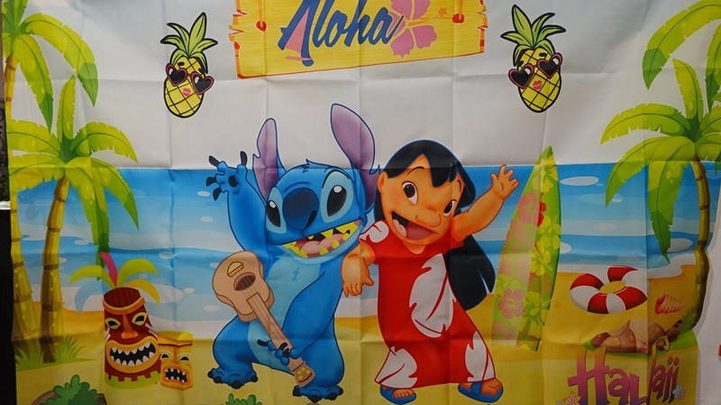 Aloha Birthday Party Backdrop 1.5×91 cm Tropical Cartoon Character Photo Banner gallery