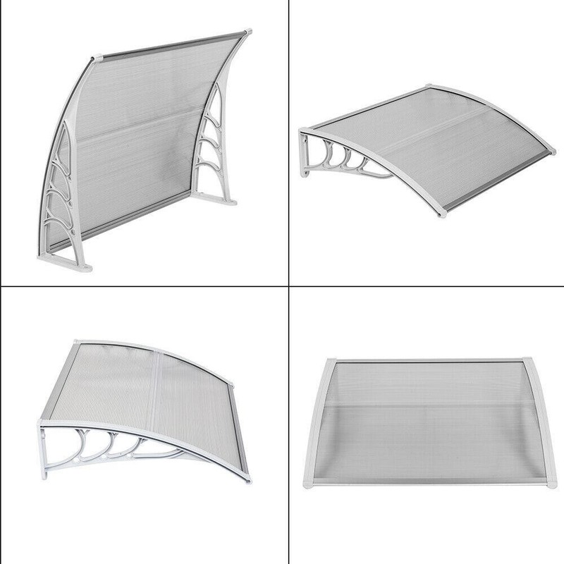 DIY 40" x 30" Window Awning Front Door Canopy White Yard Garden gallery