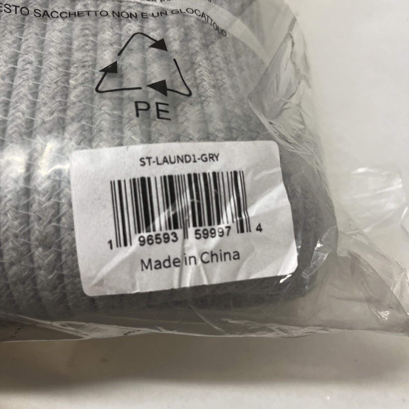 Laundry Basket Curved Cotton Rope Basket With Handles For All Rooms Gray gallery