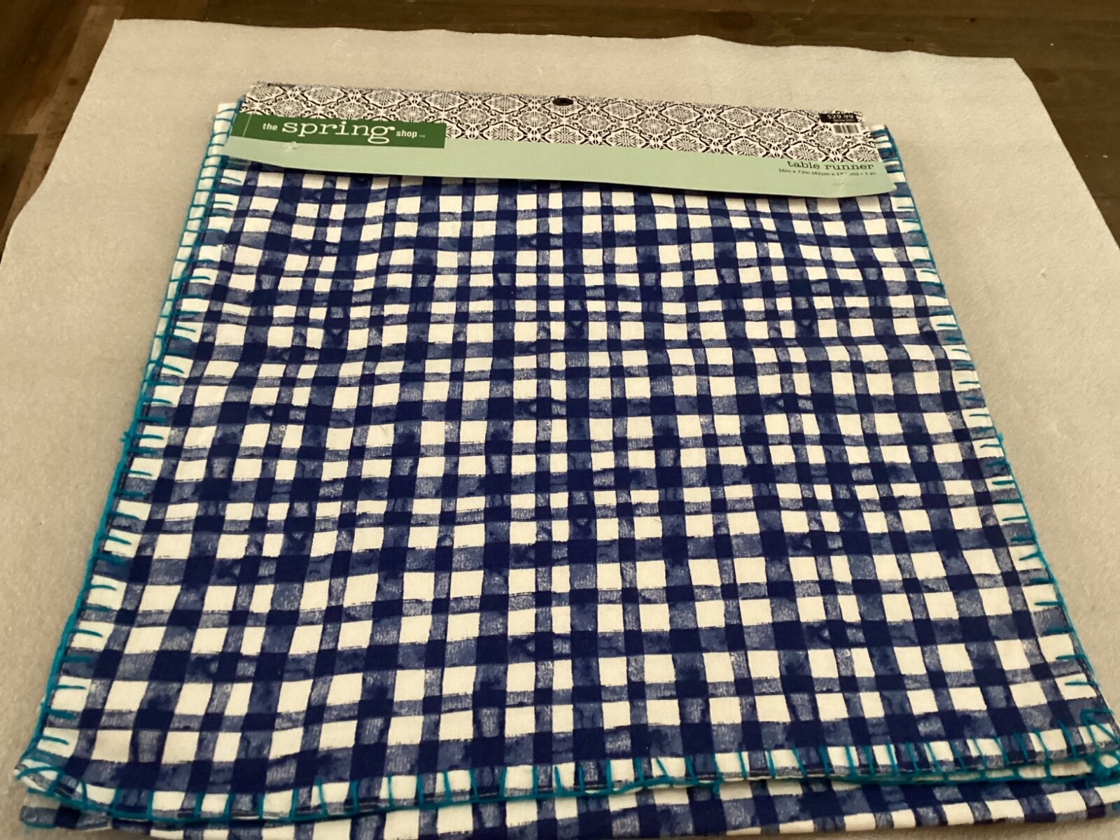 TABLE RUNNER BLUE PLAID 16IN X 72IN gallery