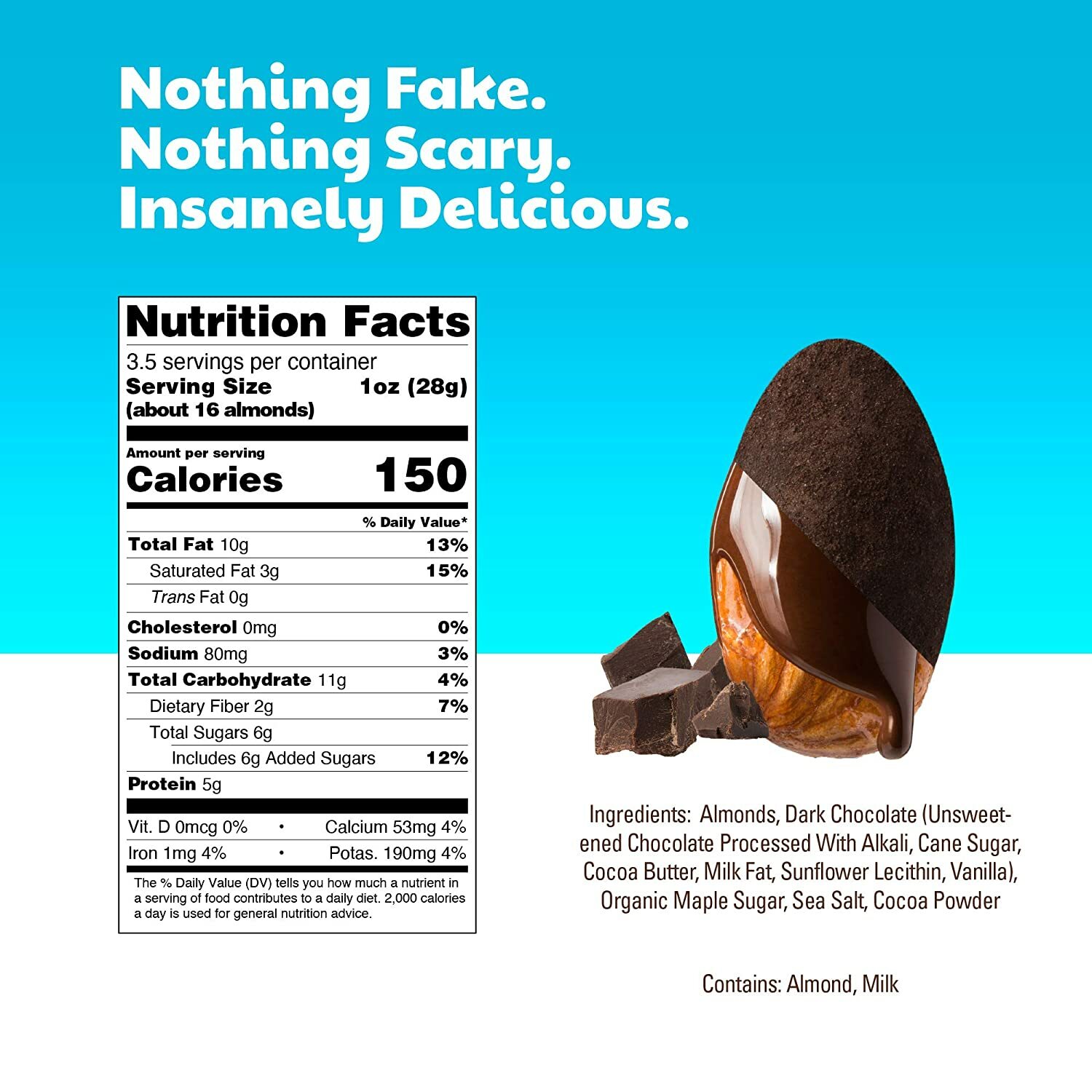 SKINNYDIPPED Dark Chocolate Cocoa Covered Almonds, 3.5 OZ (Pack of 3) gallery