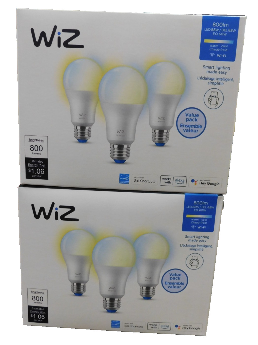 WIZ LED 800lm Warm Cool WiFi Connected Bulbs-6 Count Smart Lighting gallery