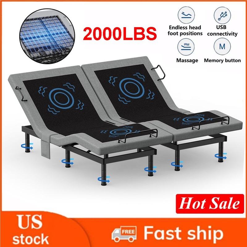 Adjustable Bed Frame Base Electric Massage Remote USB Twin TXL Full Queen King gallery
