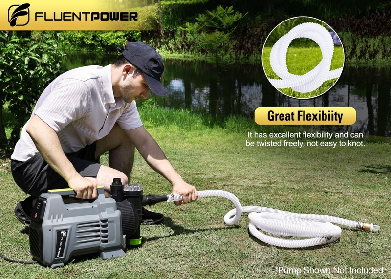 FLUENTPOWER 23FT x 1" Suction Hose Kit with Brass Fitting Check Valve gallery