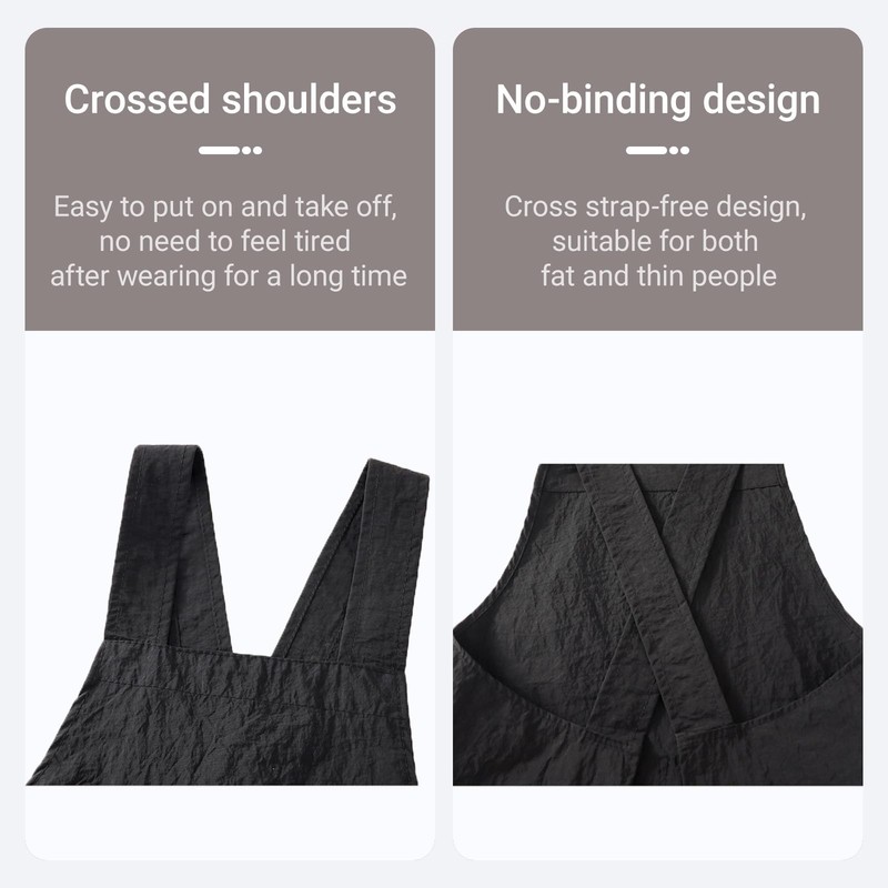 Waterproof Kitchen Apron with 2 Removable Towel Pockets – No-Tie Cross Back C... gallery