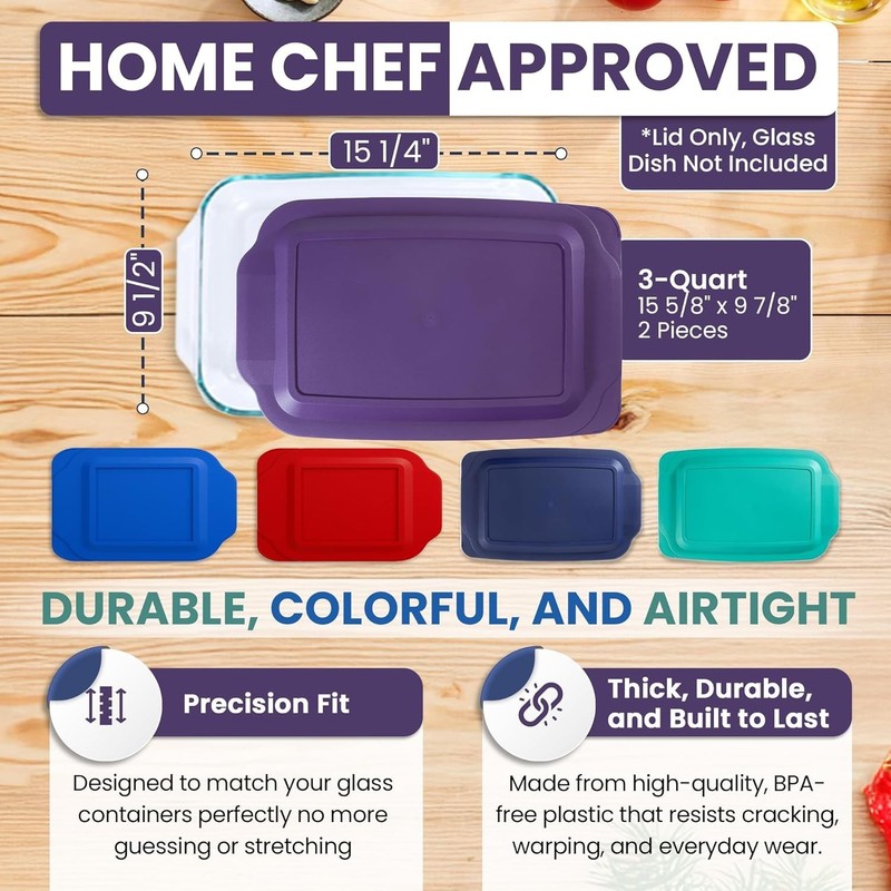 Replacement Lids for Pyrex 9 x 13 Casserole Glass Baking Dish Cover 233-PC 233 gallery