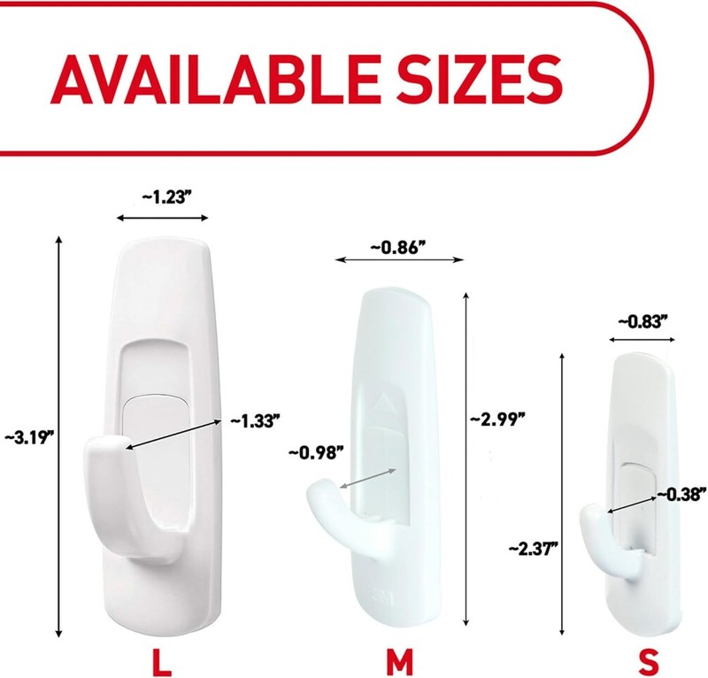 Command 5 lb Large Utility Hooks, 7 Hooks and 12 Strips, Damage-Free Hanging Wal gallery