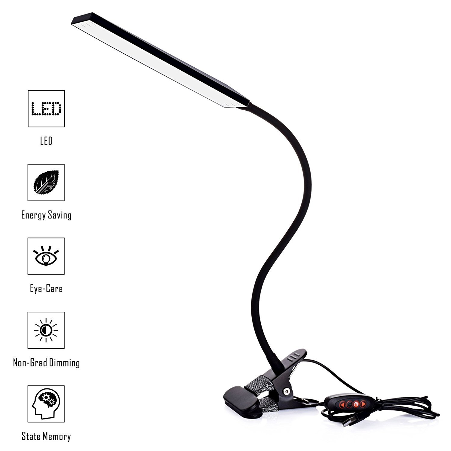 5W Dimmable Clip-On LED Desk Lamp Flexible Reading Light Birthday Gift For Room gallery