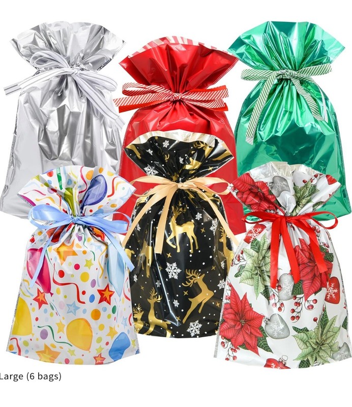 Drawstring Holiday Gift Bags (29) Various Sizes gallery