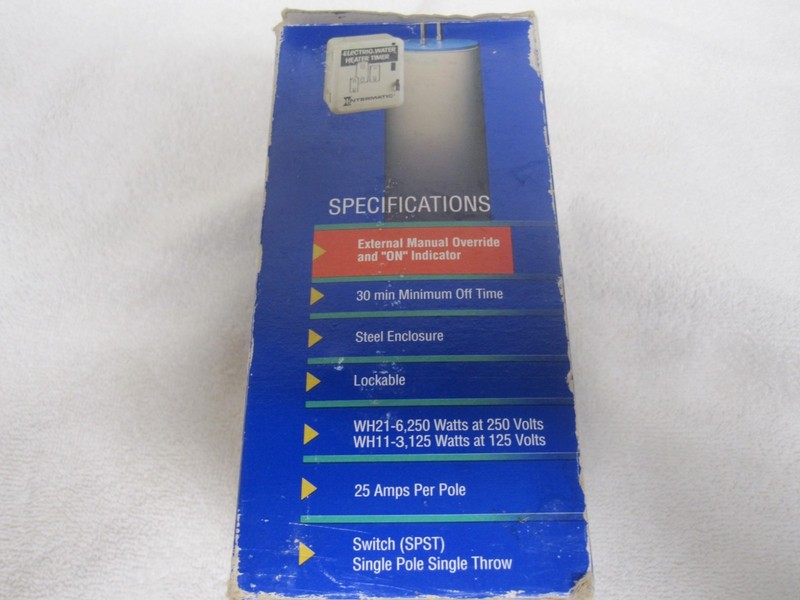 New Intermatic WH21 Water Heater Timer 250 Watts, 25 Amps 250 Volts NOS gallery
