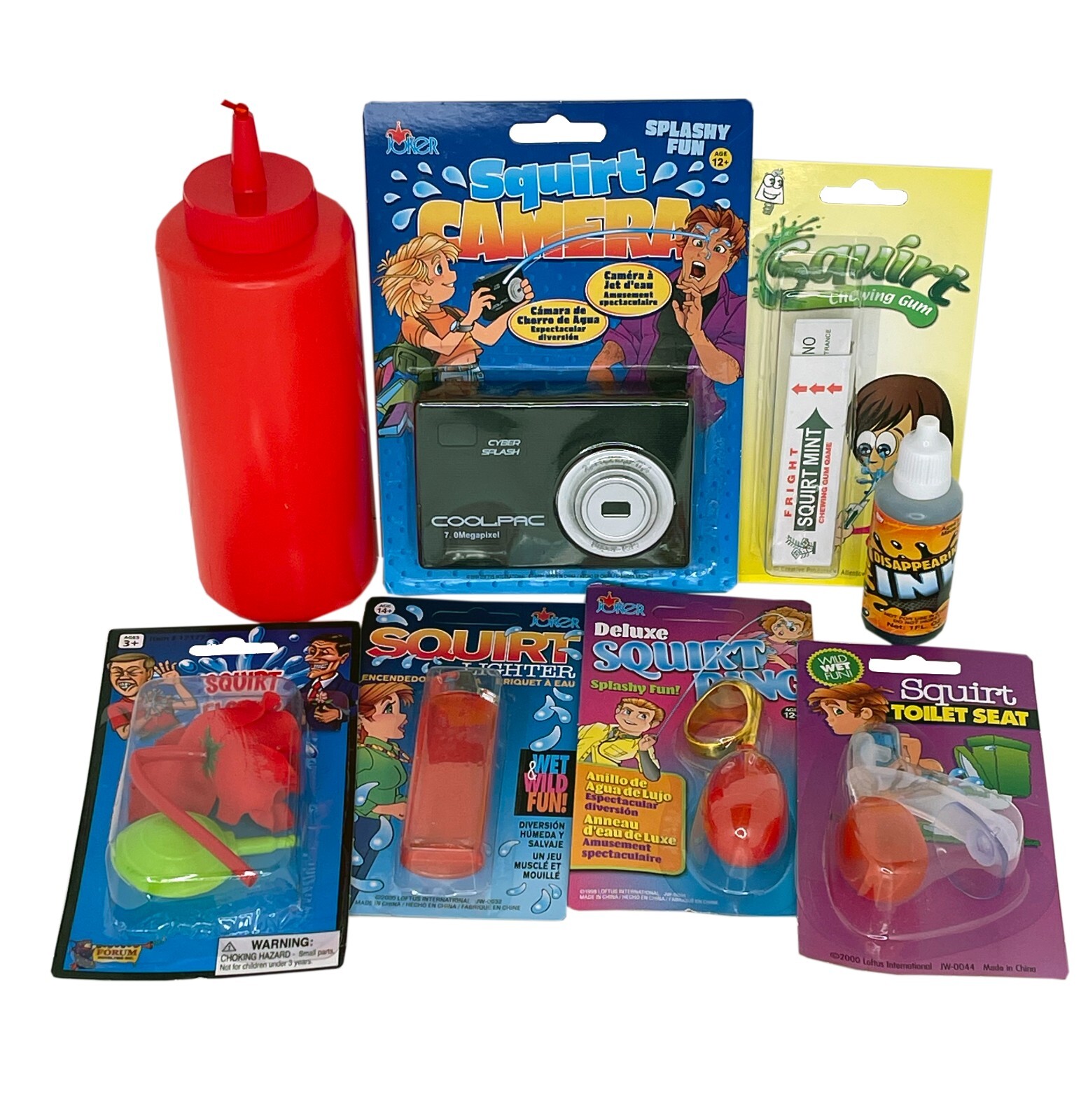 CLOWN SQUIRT PRANK KIT - Disappearing Ink Catsup Flower Lighter Ring Joke Gag gallery