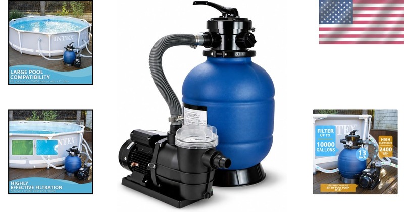 Sand Filter Pump System for Above Ground Pools - 2,220-4,500 GPH Flow gallery
