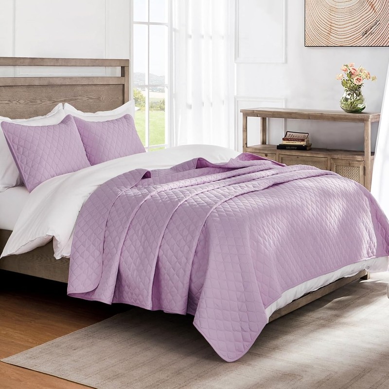 Reversible Full Queen Quilt Bedding Set W/ Pillow Shams Lightweight Quilts Queen gallery