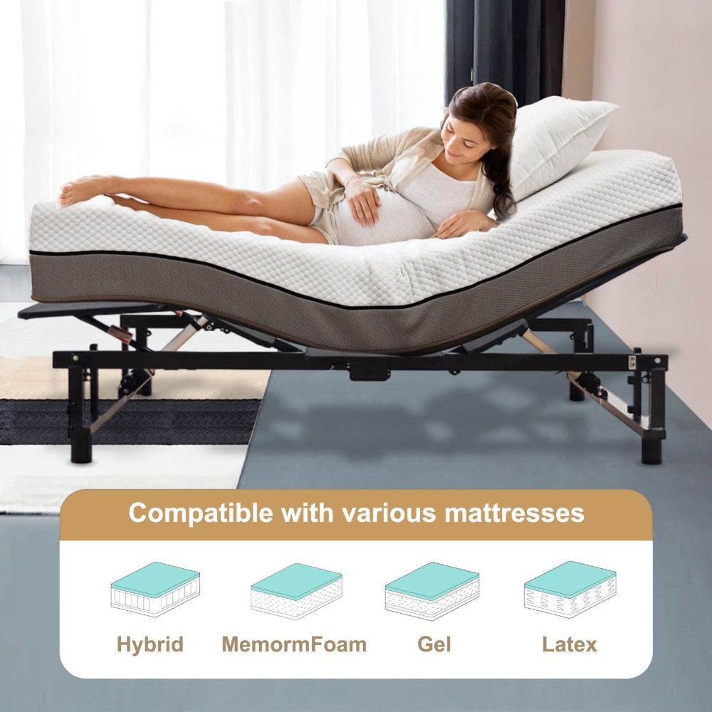 Adjustable Bed Base Frame Queen Bed Frame with Head and Foot Wireless Remote gallery
