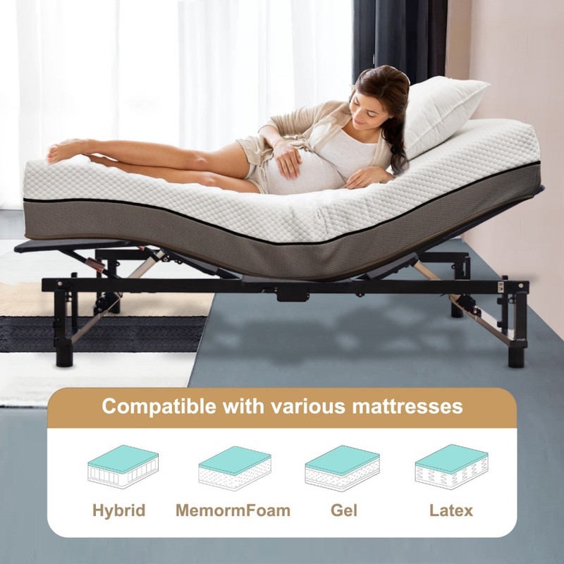 Adjustable Bed Base Frame Queen Bed Frame with Head and Foot Wireless Remote gallery