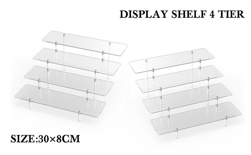 Acrylic Display Riser Stand Shelf Clear 4 Tier Cupcake Stand Perfume Display gallery