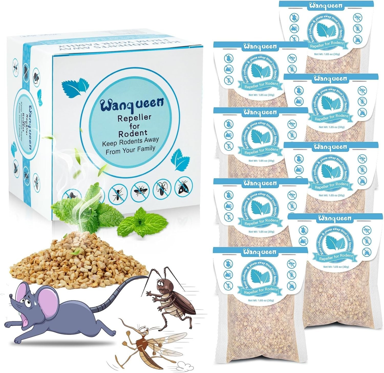 Vamoose Natural Rodent Repellent - 8 Pack Peppermint Oil - Mice & Rat Deterrent gallery