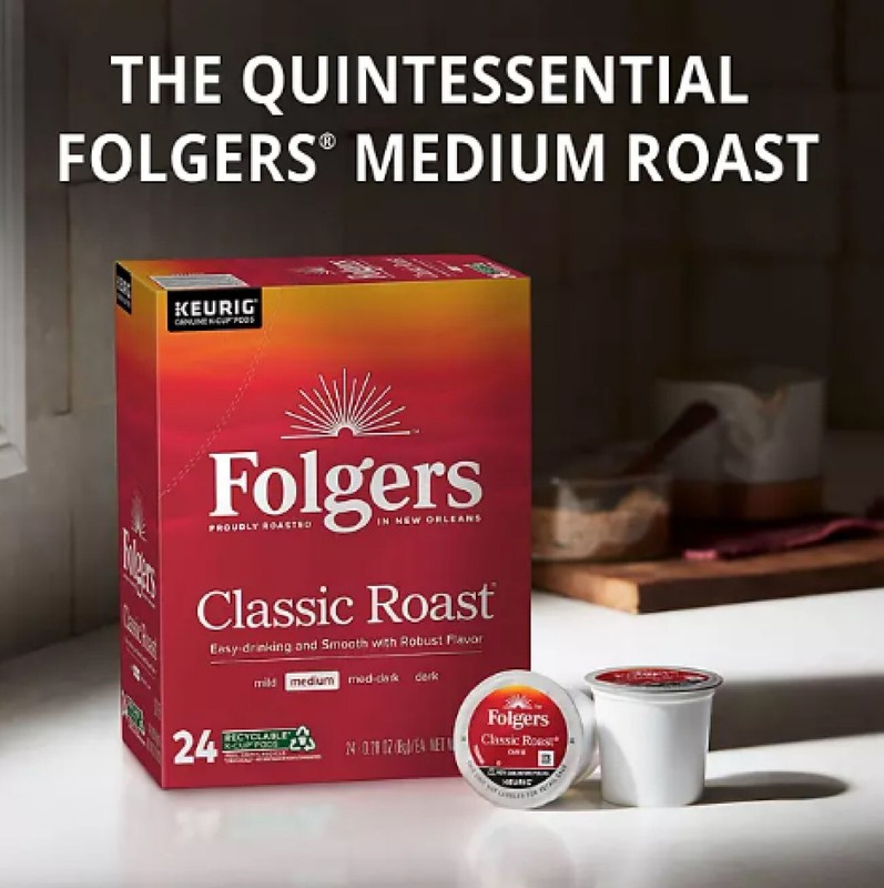 Folgers Classic Medium Roast K-Cup Coffee Pods, 100 ct. gallery