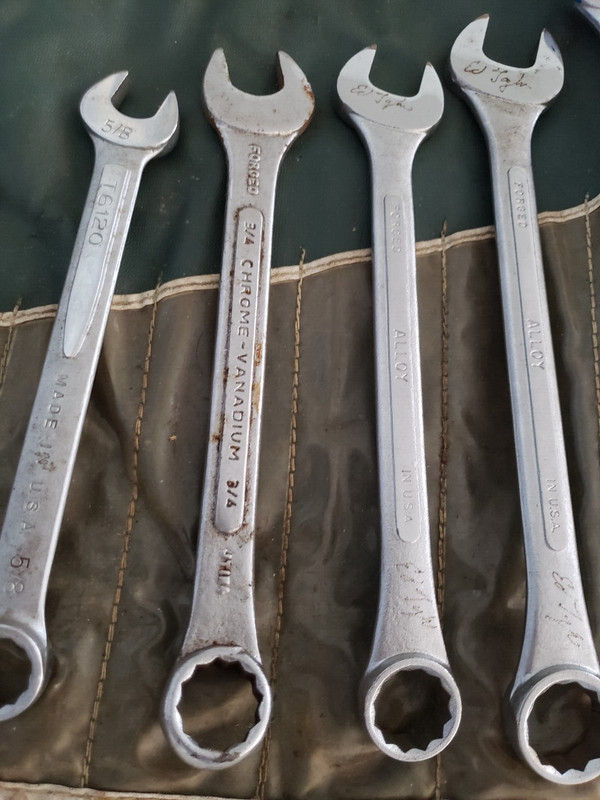 S-K TOOLS Vintage Combination Wrench Set 1713 plus Roll Pouch, ETC OTHER BRANDS gallery