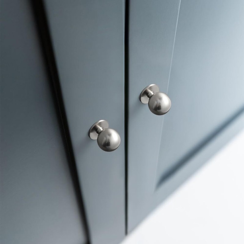 12PCS Brushed Satin Nickel Cabinet Knobs 1 Inch Round Modern Minimalist Pulls gallery