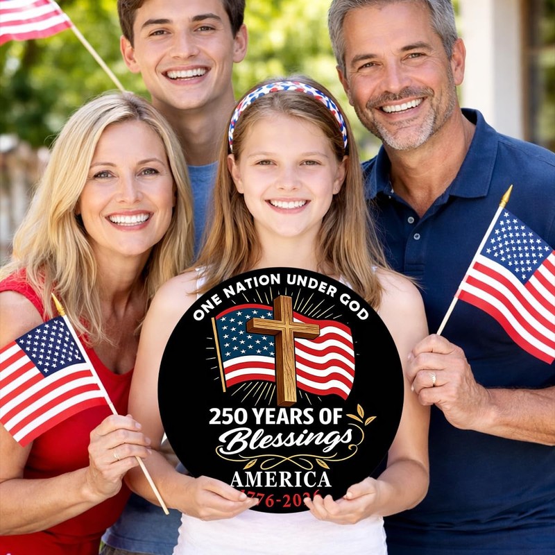 250th Anniversary Wreath for‌ Front Door 4th Of July 12 x 12 inches, PAT5 gallery