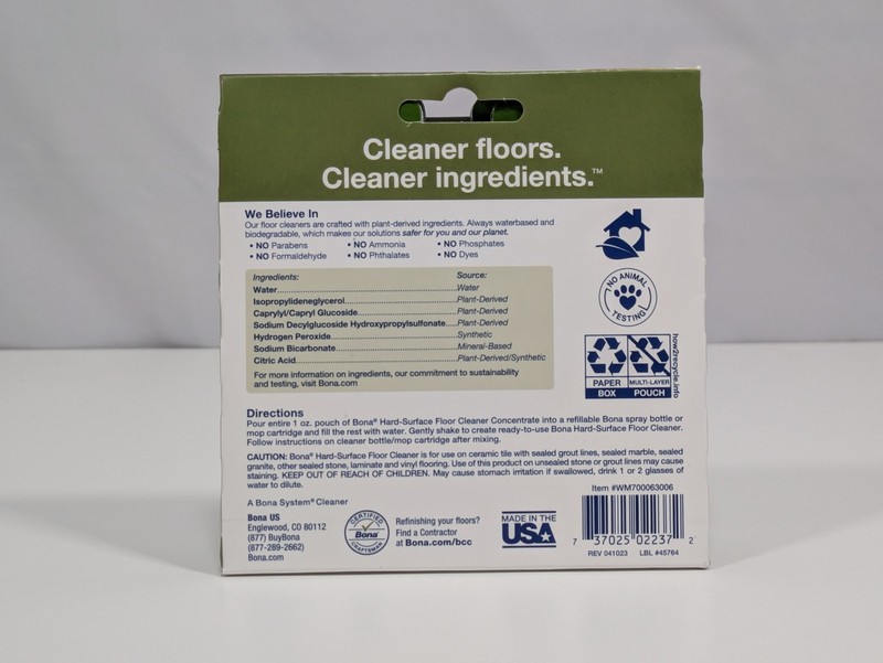 Bona Hard Surface Floor Cleaner Concentrate, 1 Fl Oz, 4-Pack Tile Laminate Mop gallery