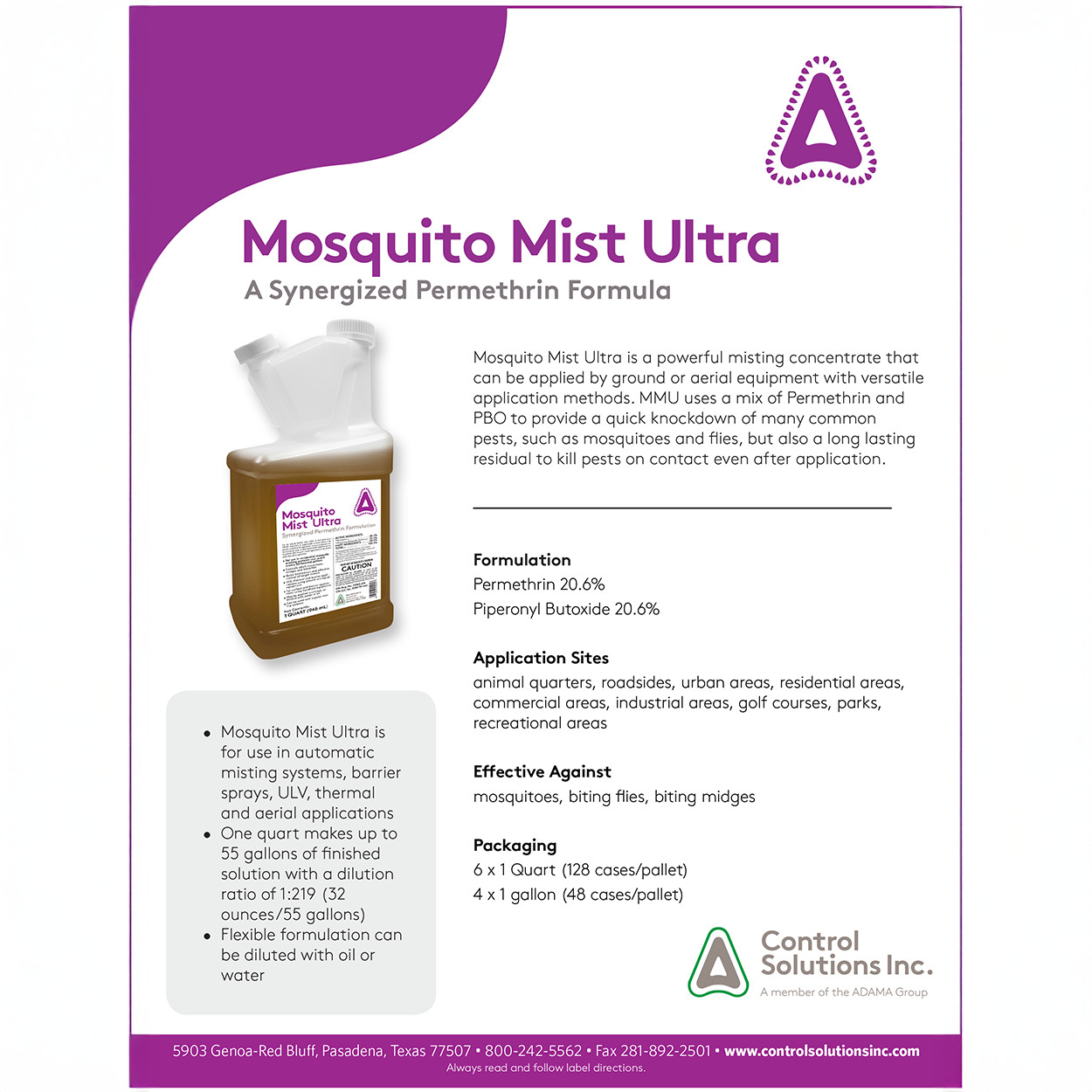 Mosquito Mist Ultra - 128 fl oz Bottle by Control Solutions gallery
