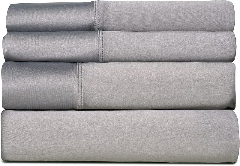 SHEEX - Active Comfort Cooling Sheets Set (King/California King) Pewter - Moistu gallery