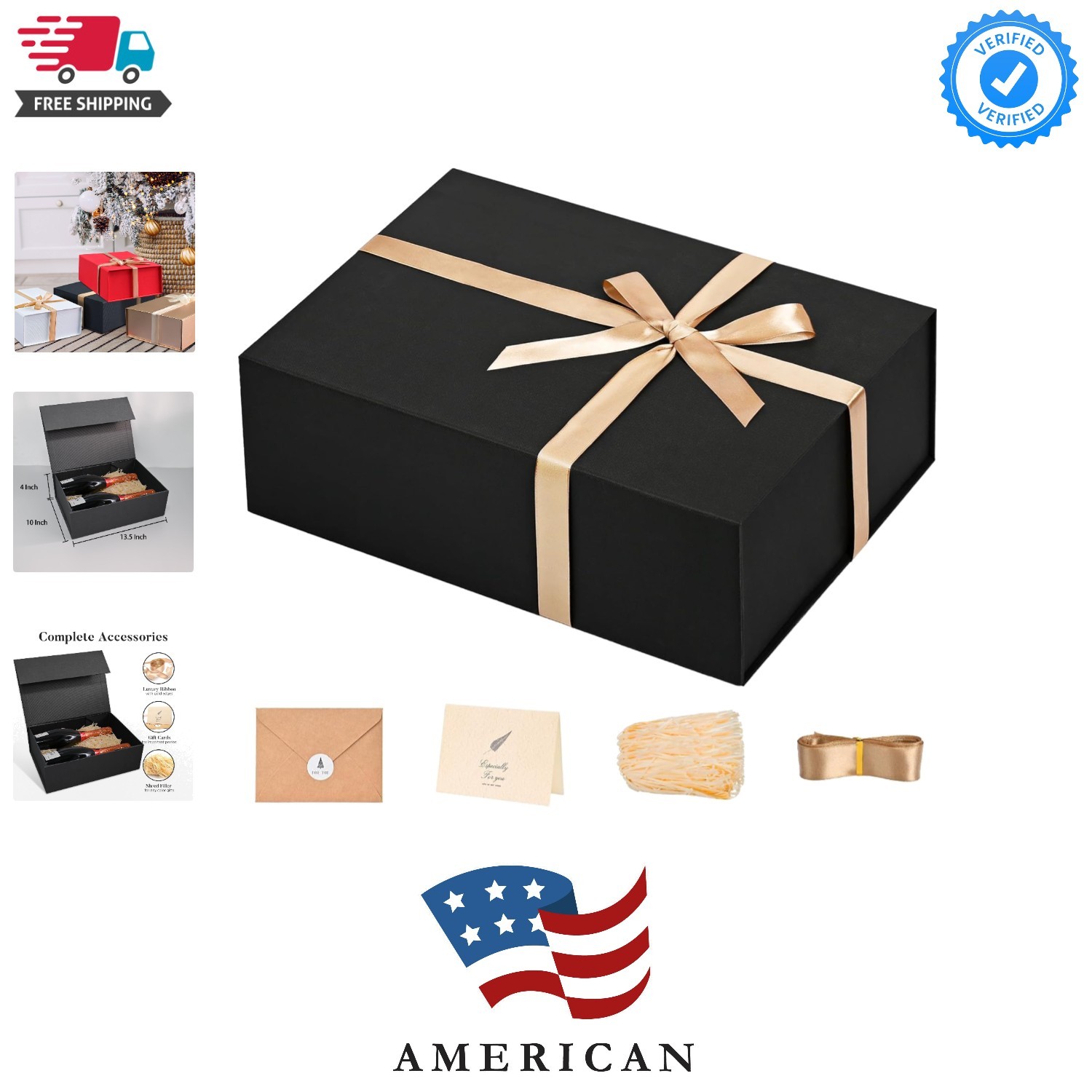 Gift Box 13.5''x10''x4'' Large Gifts Box with Magnetic Lids Black Gift Boxes ... gallery