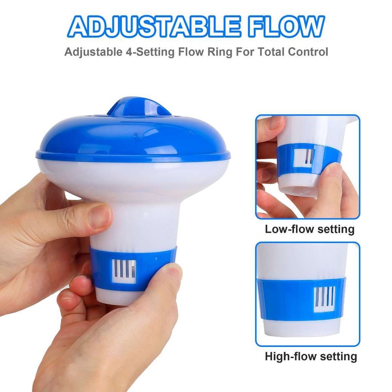 2Pcs Swimming Pool Spa Chemical Dispenser Tablet Holder - Chlorine Bromine Float gallery