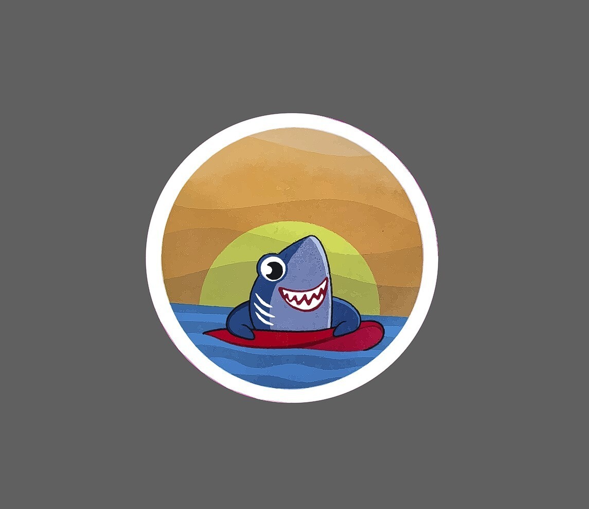 Shark Cartoon Sticker Ocean Waterproof NEW - Buy Any 4 For $1.75 EACH Storewide! gallery