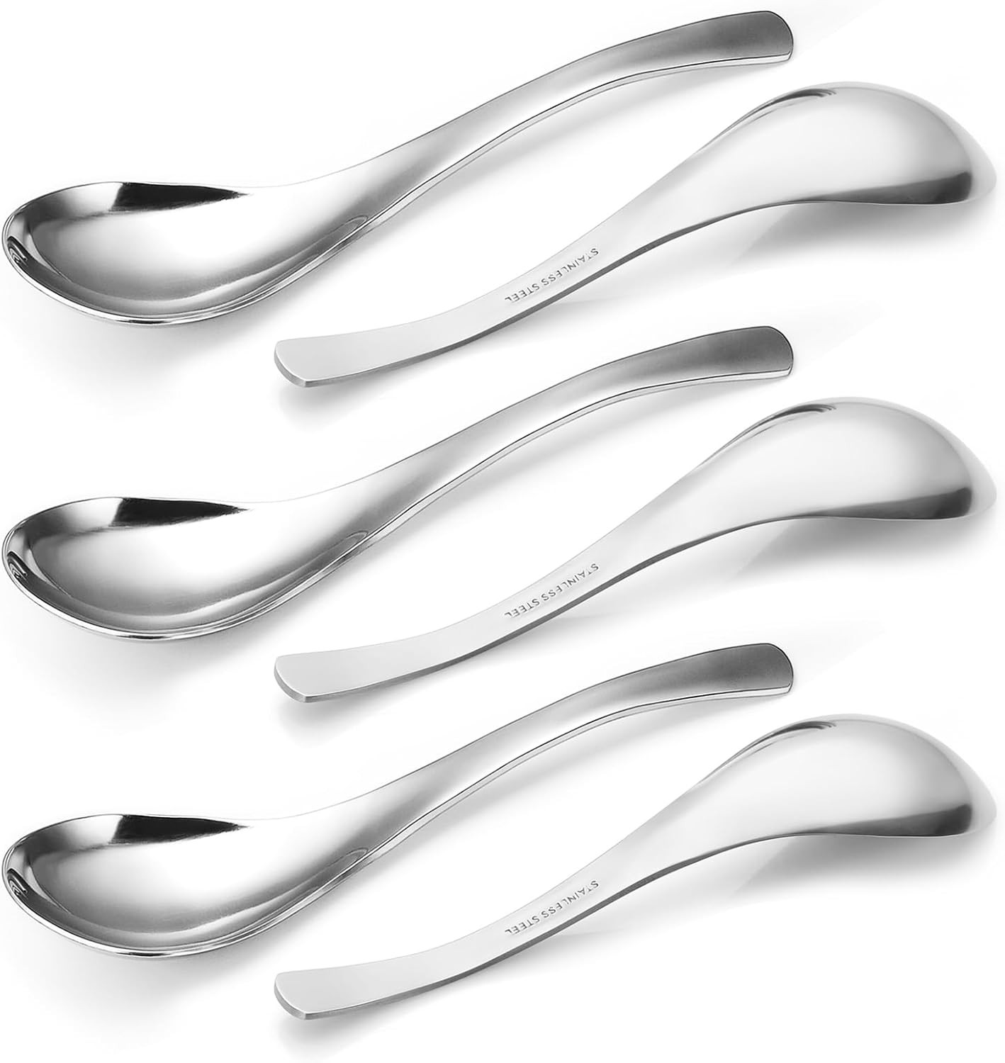 Thick Heavy-Weight Soup Spoons, High Grade Stainless Steel Soup Spoons, Set of 6 gallery