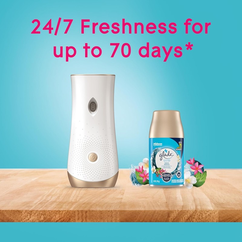Glade Automatic Spray Refill, Air Freshener for Home and Bathroom, Aqua Waves, 6 gallery