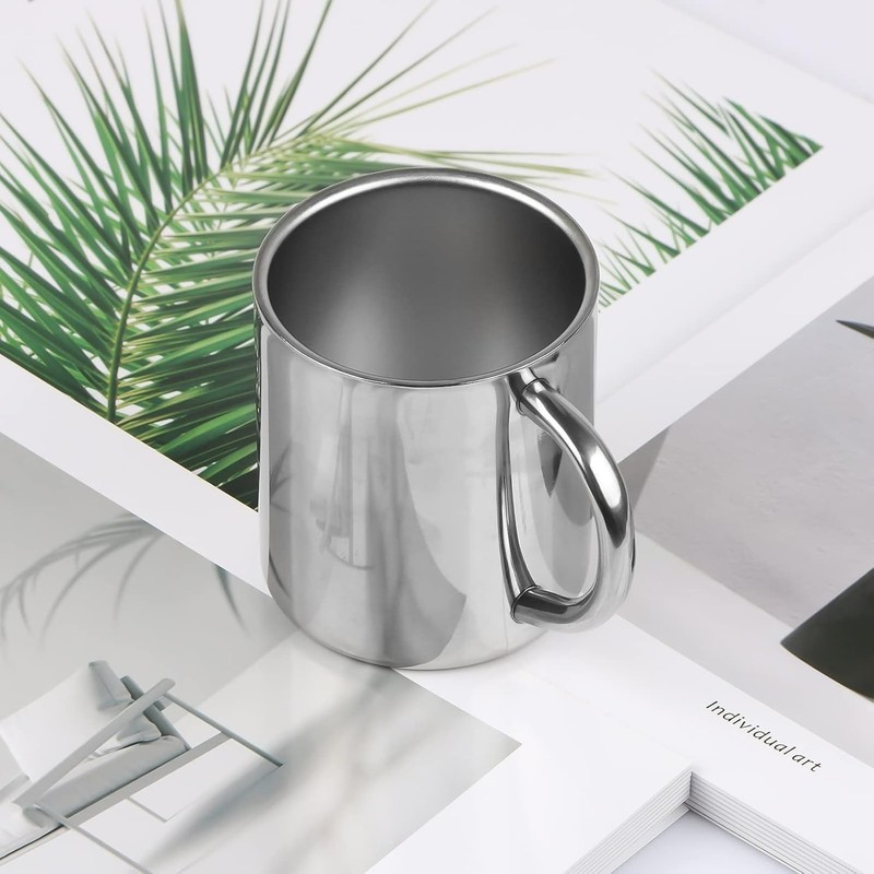 7Oz / 210Ml Mug, Double Walled Coffee Mug with Handle, Stainless Steel Shatterpr gallery