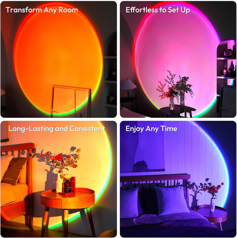 Sunset Lamp Projector with APP Control - 21 Color Changing LED Sunset Light, 180 gallery