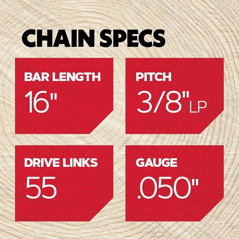 Semi-Chisel Replacement Chainsaw Chain - 55 Drive Links, 3/8" Pitch, .050" Gauge gallery
