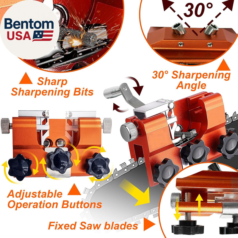 2025 Upgraded Chainsaw Sharpener,Chain Saw Sharpening Jig,Hand-Cranked Chainsaw gallery