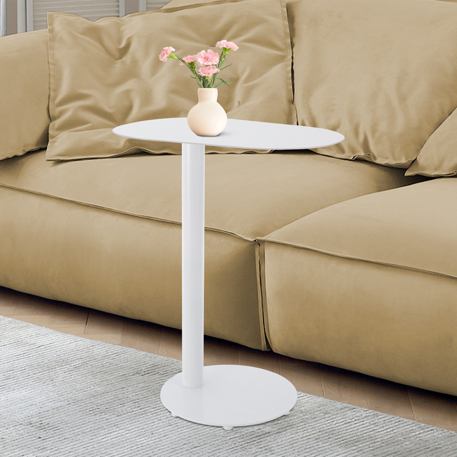 63cm C-Shaped Metal End Table Living Room Side Table Laptop Stand Coffee Table gallery